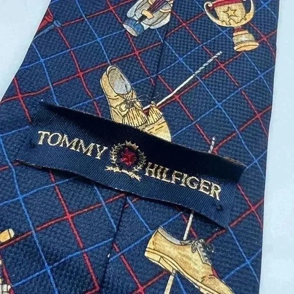 Golf Vintage 90’s Tommy Hilfiger Silk Golf Neck Tie - Picture 7 of 8